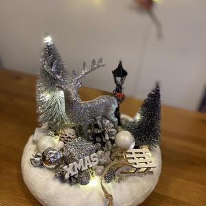 Karácsonyi  asztal disz  - karácsony - karácsonyi lakásdekoráció - ünnepi asztaldekoráció - Meska.hu