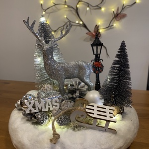 Karácsonyi  asztal disz  - karácsony - karácsonyi lakásdekoráció - ünnepi asztaldekoráció - Meska.hu