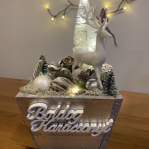 Karácsonyi  asztal disz  - karácsony - karácsonyi lakásdekoráció - ünnepi asztaldekoráció - Meska.hu