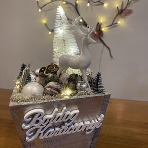 Karácsonyi  asztal disz  - karácsony - karácsonyi lakásdekoráció - ünnepi asztaldekoráció - Meska.hu