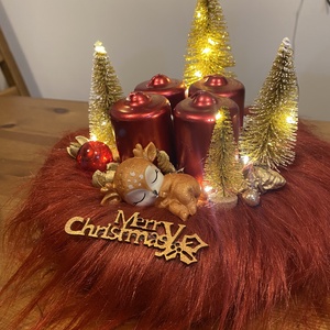 karácsonyi advent koszorú , Karácsony, Karácsonyi lakásdekoráció, Karácsonyi lakásdíszek, Mindenmás, MESKA