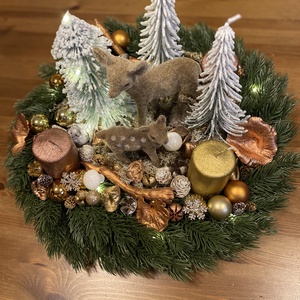 karácsonyi advent koszorú asztal disz  - karácsony - adventi díszek - adventi asztaldísz - Meska.hu
