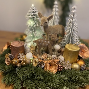karácsonyi advent koszorú asztal disz  - karácsony - adventi díszek - adventi asztaldísz - Meska.hu