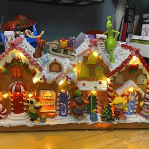   Grincs karácsonyi   asztal disz  - karácsony - karácsonyi lakásdekoráció - karácsonyi falu, házikó - Meska.hu