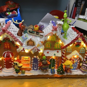   Grincs karácsonyi   asztal disz  - karácsony - karácsonyi lakásdekoráció - karácsonyi falu, házikó - Meska.hu