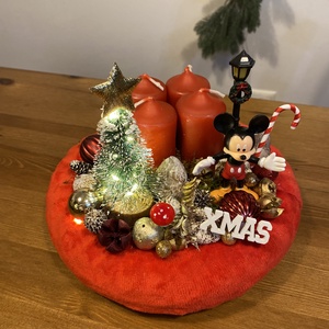 Disney Mickey  karácsonyi advent  asztal disz  - karácsony - karácsonyi lakásdekoráció - karácsonyfadíszek - Meska.hu