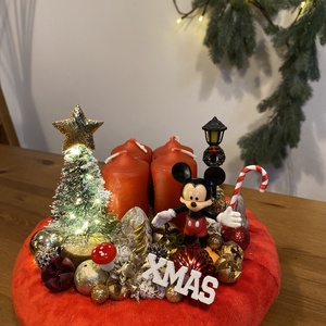 Disney Mickey  karácsonyi advent  asztal disz  - karácsony - karácsonyi lakásdekoráció - karácsonyfadíszek - Meska.hu