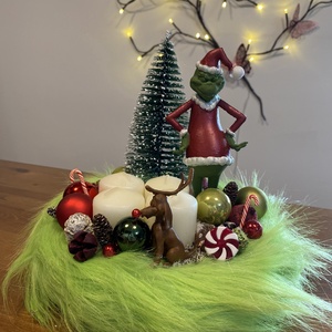 Grincs Karácsonyi  advent asztal disz  - karácsony - karácsonyi lakásdekoráció - ünnepi asztaldekoráció - Meska.hu