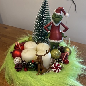 Grincs Karácsonyi  advent asztal disz  - karácsony - karácsonyi lakásdekoráció - ünnepi asztaldekoráció - Meska.hu