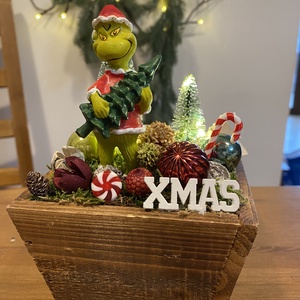 Grincs  karácsonyi asztaldísz - karácsony - adventi díszek - adventi asztaldísz - Meska.hu