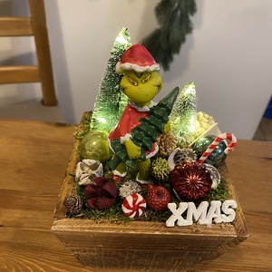 Grincs  karácsonyi asztaldísz - karácsony - adventi díszek - adventi asztaldísz - Meska.hu