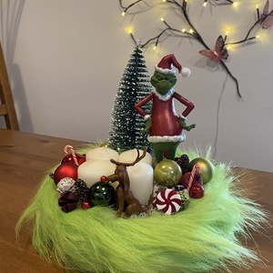 Grincs Karácsonyi advent    asztal dísz  - karácsony - adventi díszek - adventi koszorú - Meska.hu