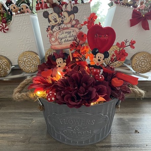 Valentin Disney Mickey és Minnie asztal  disz  - otthon & életmód - virágdekoráció - virágdíszek - asztali virágdísz - Meska.hu