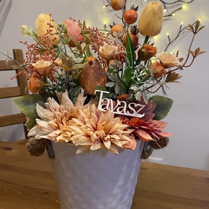 Tavaszi  virágos  asztal disz  - otthon & életmód - dekoráció - asztal és polc dekoráció - dekorációs tál, tartó - Meska.hu