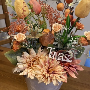 Tavaszi  virágos  asztal disz  - otthon & életmód - dekoráció - asztal és polc dekoráció - dekorációs tál, tartó - Meska.hu