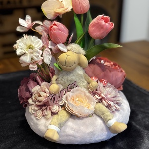 Tavaszi  virágos  asztal disz  - otthon & életmód - dekoráció - asztal és polc dekoráció - dekorációs tál, tartó - Meska.hu