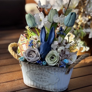 Tavaszi húsvéti  asztal disz  - otthon & életmód - dekoráció - asztal és polc dekoráció - dekorációs tál, tartó - Meska.hu