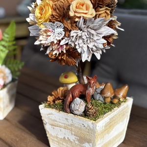  Tavaszi nyári rókás   asztal disz - karácsony - karácsonyi lakásdekoráció - karácsonyfadíszek - Meska.hu