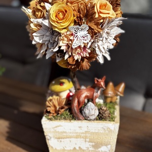  Tavaszi nyári rókás   asztal disz - karácsony - karácsonyi lakásdekoráció - karácsonyfadíszek - Meska.hu