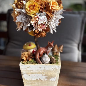  Tavaszi nyári rókás   asztal disz - karácsony - karácsonyi lakásdekoráció - karácsonyfadíszek - Meska.hu