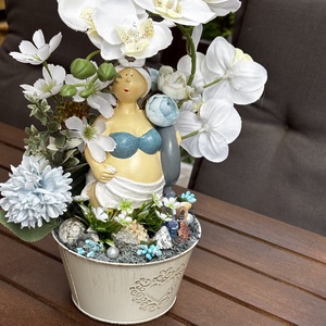 Nyári orchidea Asztal dekoráció  - otthon & életmód - virágdekoráció - virágdíszek - virágdísz kaspóban - Meska.hu