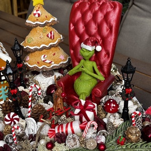 Grincs karácsonyi advent asztal disz  - Meska.hu