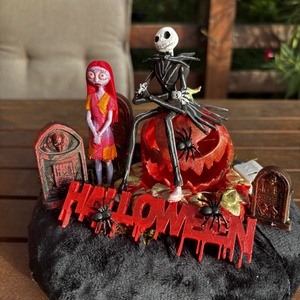 Jack Skallington és Sally Halloween  őszi  asztal dísz  - Meska.hu