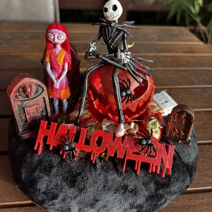 Jack Skallington és Sally Halloween  őszi  asztal dísz  - otthon & életmód - dekoráció - halloween - halloweeni asztaldísz - Meska.hu