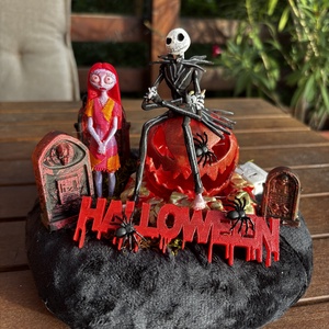 Jack Skallington és Sally Halloween  őszi  asztal dísz  - otthon & életmód - dekoráció - halloween - halloweeni asztaldísz - Meska.hu