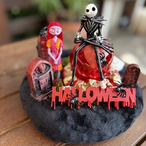 Jack Skallington és Sally Halloween  őszi  asztal dísz  - otthon & életmód - dekoráció - halloween - halloweeni asztaldísz - Meska.hu