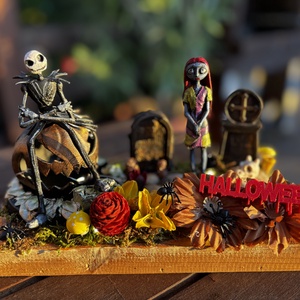 Jack Skallington és Sally Halloween  őszi  asztal dísz  - Meska.hu