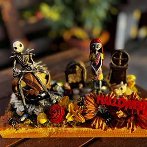 Jack Skallington és Sally Halloween  őszi  asztal dísz  - otthon & életmód - dekoráció - halloween - halloweeni asztaldísz - Meska.hu