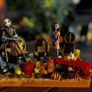 Jack Skallington és Sally Halloween  őszi  asztal dísz  - otthon & életmód - dekoráció - halloween - halloweeni asztaldísz - Meska.hu