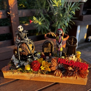 Jack Skallington és Sally Halloween  őszi  asztal dísz  - otthon & életmód - dekoráció - halloween - halloweeni asztaldísz - Meska.hu
