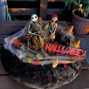Jack Skallington és Sally Halloween  őszi  asztal dísz  - otthon & életmód - dekoráció - halloween - halloweeni asztaldísz - Meska.hu