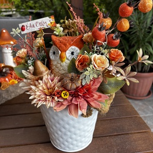 Baglyos   őszi  asztal dísz  - otthon & életmód - dekoráció - halloween - halloweeni asztaldísz - Meska.hu