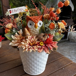 Baglyos   őszi  asztal dísz  - otthon & életmód - dekoráció - halloween - halloweeni asztaldísz - Meska.hu