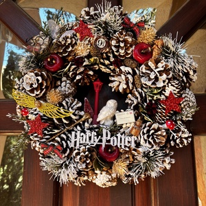 Harry Potter  ajtó disz  - karácsony - karácsonyi lakásdekoráció - karácsonyi ajtódíszek - Meska.hu