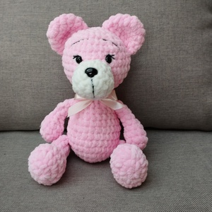 Horgolt plüss maci (rózsaszín) - játék & sport - plüssállat & játékfigura - maci - Meska.hu