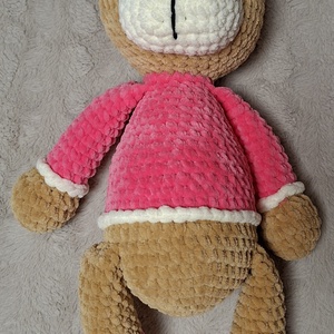 Horgolt plüss maci élénk pink felsőben - játék & sport - plüssállat & játékfigura - maci - Meska.hu