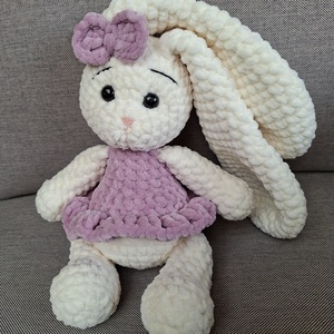 Hosszú fülű, krém színű horgolt nyuszilány - játék & sport - plüssállat & játékfigura - nyuszi - Meska.hu