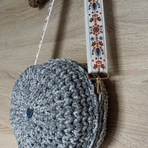 Szürke horgolt macaron válltáska, oldaltáska  - Meska.hu