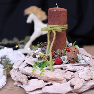 Uszadékfa adventi asztaldísz - karácsony - adventi díszek - adventi asztaldísz - Meska.hu