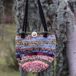 Horgolt hippi stílusú strandtáska, bevásárlótáska, szatyor, Táska & Tok, Bevásárlás & Shopper táska, Shopper, textiltáska, szatyor, Horgolás, MESKA