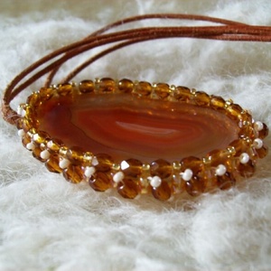 Achát lapos medál- egy szelet szépség - Meska.hu