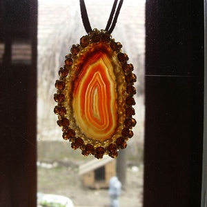 Achát lapos medál- egy szelet szépség -  - Meska.hu