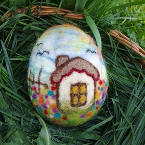 100% gyapjú tavaszi/húsvéti házikós tojásdisz, Otthon & Lakás, Dekoráció, Dísztárgy, Nemezelés, MESKA