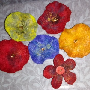 Nemez virág hajgumi/ hajcsat/ kitűző - ruha & divat - hajdísz & hajcsat - hajcsat & hajtű - Meska.hu