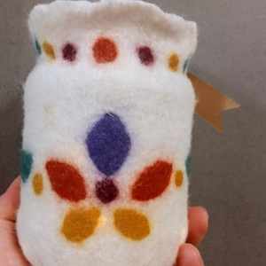 Rókás nemez lámpás - otthon & életmód - gyertya, illat, aroma - mécses és mécsestartó - Meska.hu