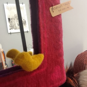 Madárkás tükör nemez keretben , , Nemezelés, MESKA